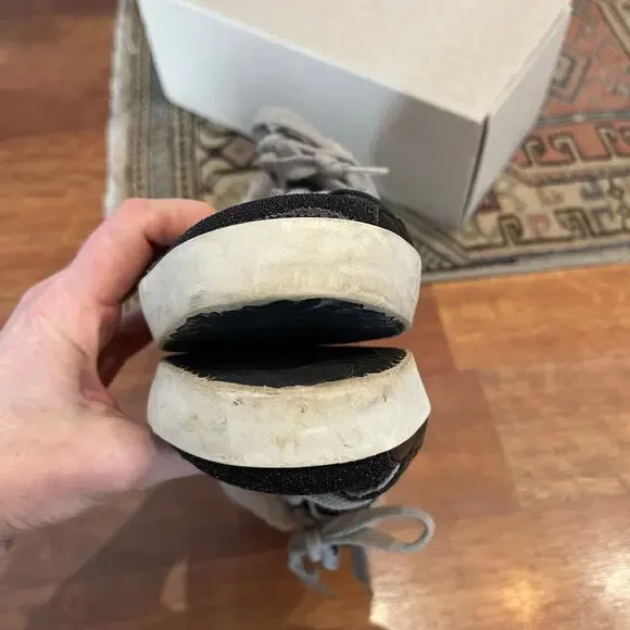 Golden Goose Sabot Shearling Lined Leather Slip On Sneakers Black White Size 10 - Picture 13 of 16